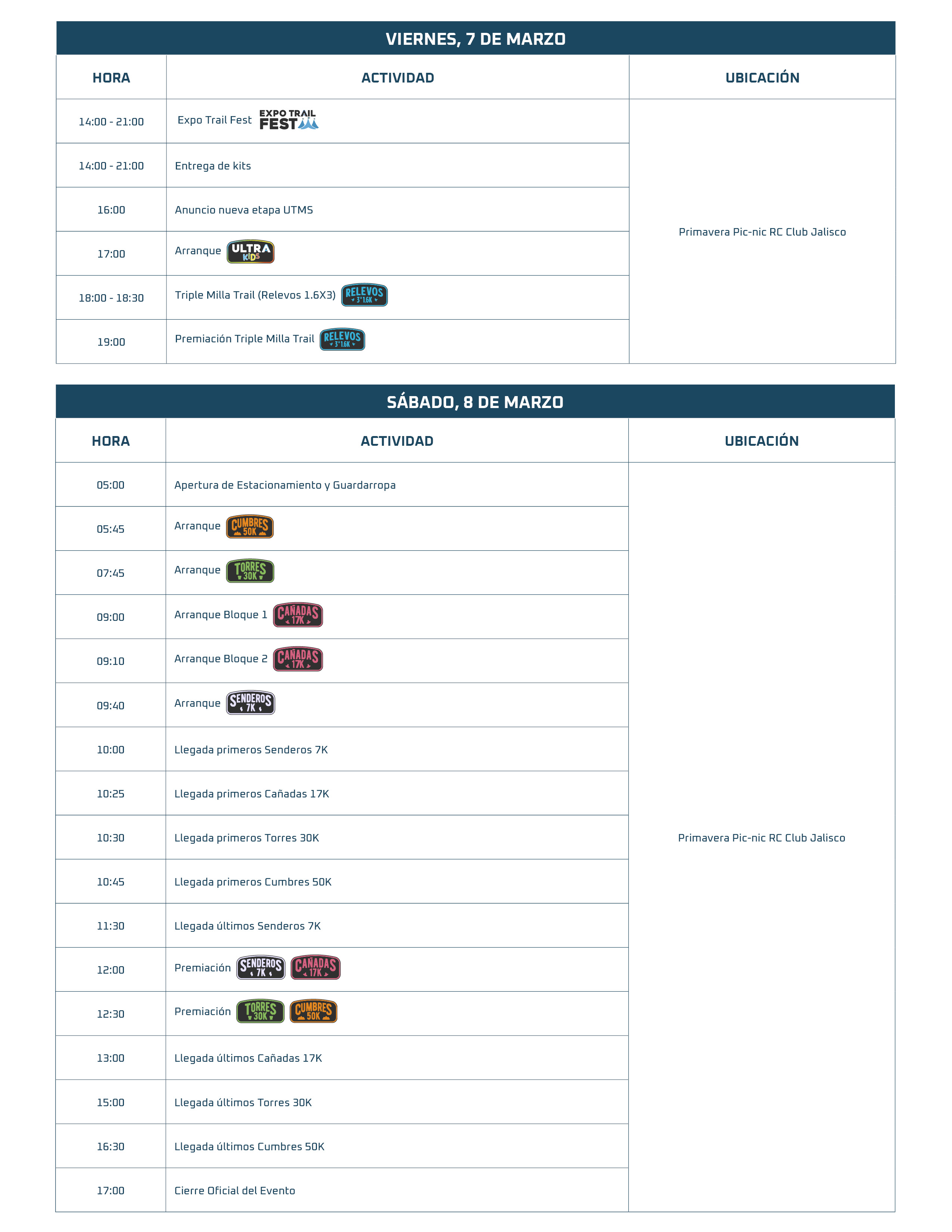 PROGRAMA DEL EVENTO PRIMAVERA
