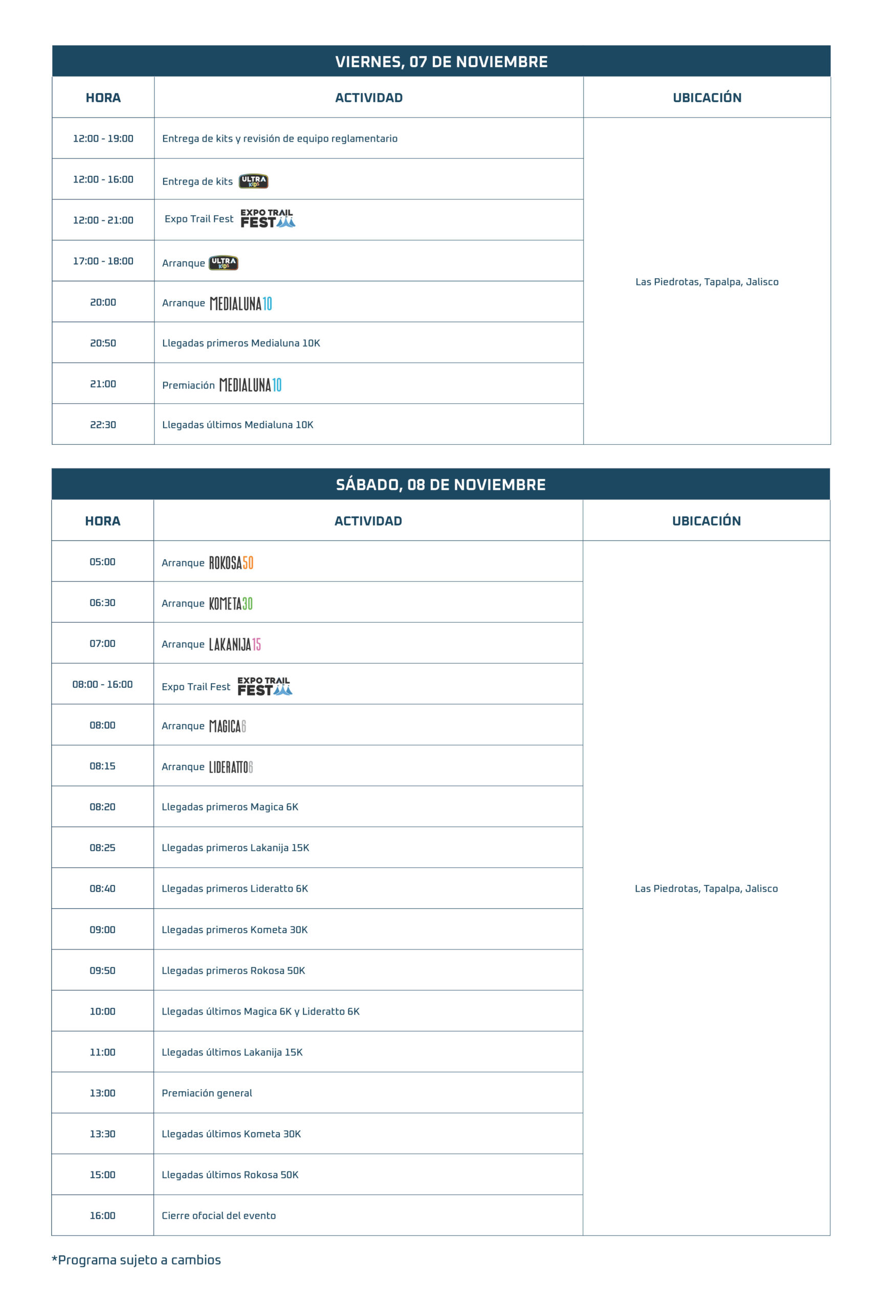 PROGRAMA DEL EVENTO TAPALPA 2025
