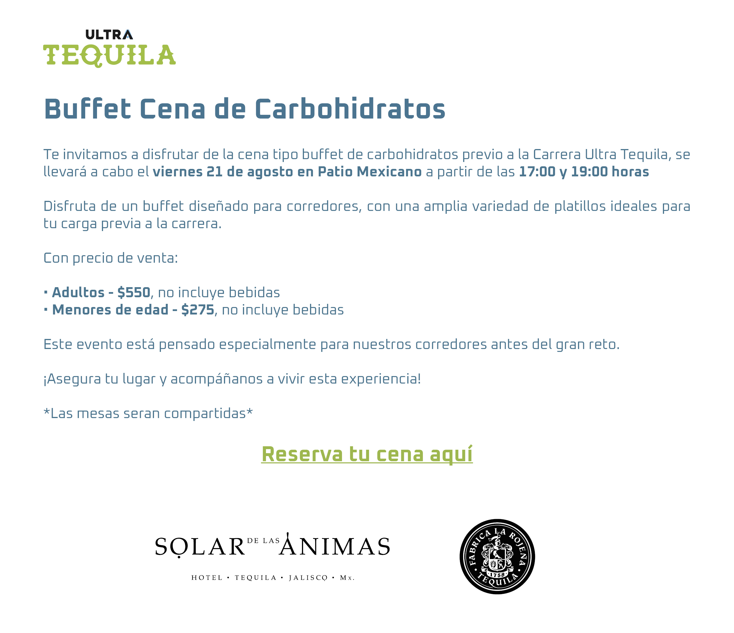 CENA CARBOHIDRATOS TEQUILA 2026